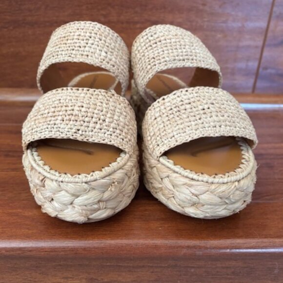 Clergerie Arlene 2 Raffia Platform Slide Sandals - Picture 8 of 10